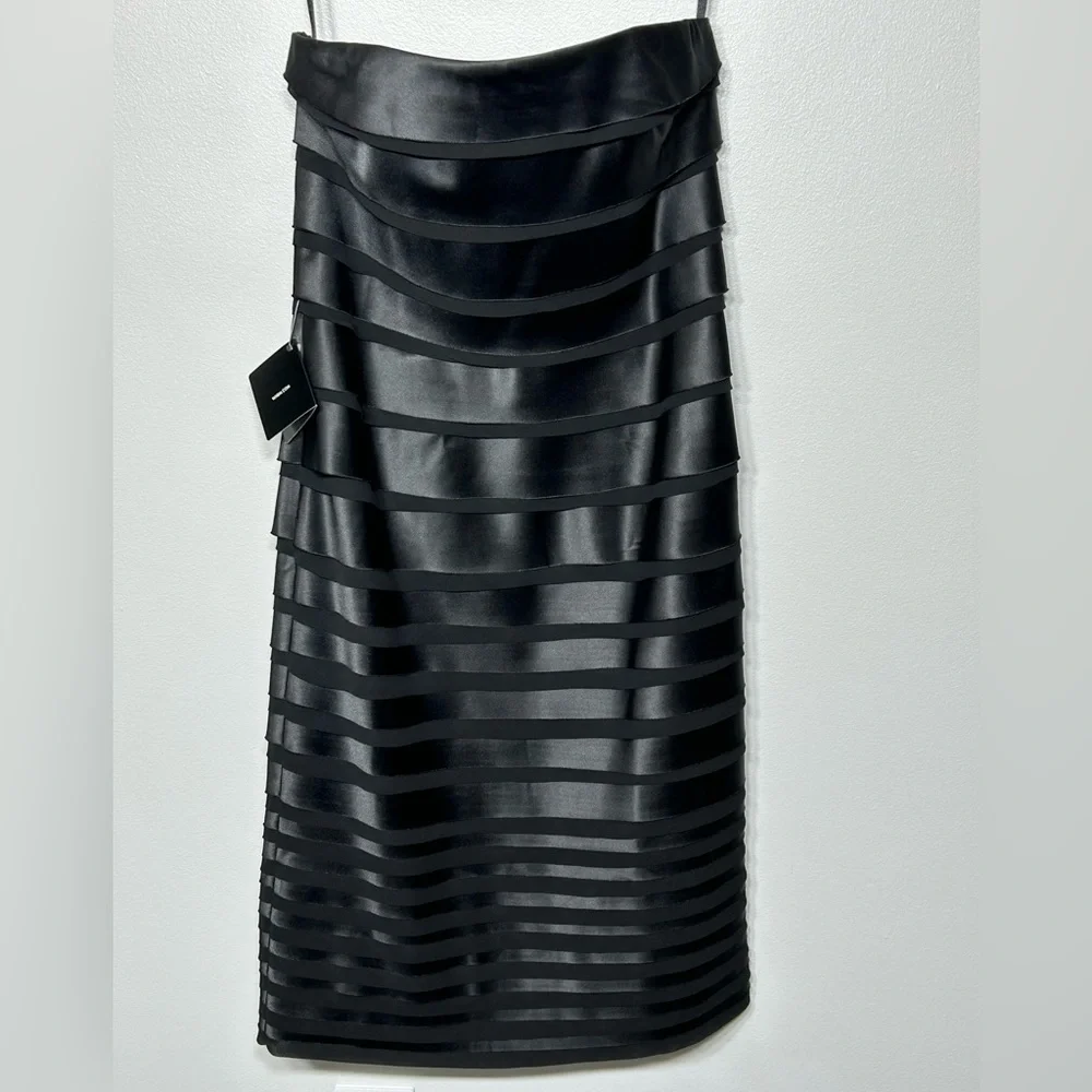 NWT WHBM strapless black layered dress - Picture 2 of 6